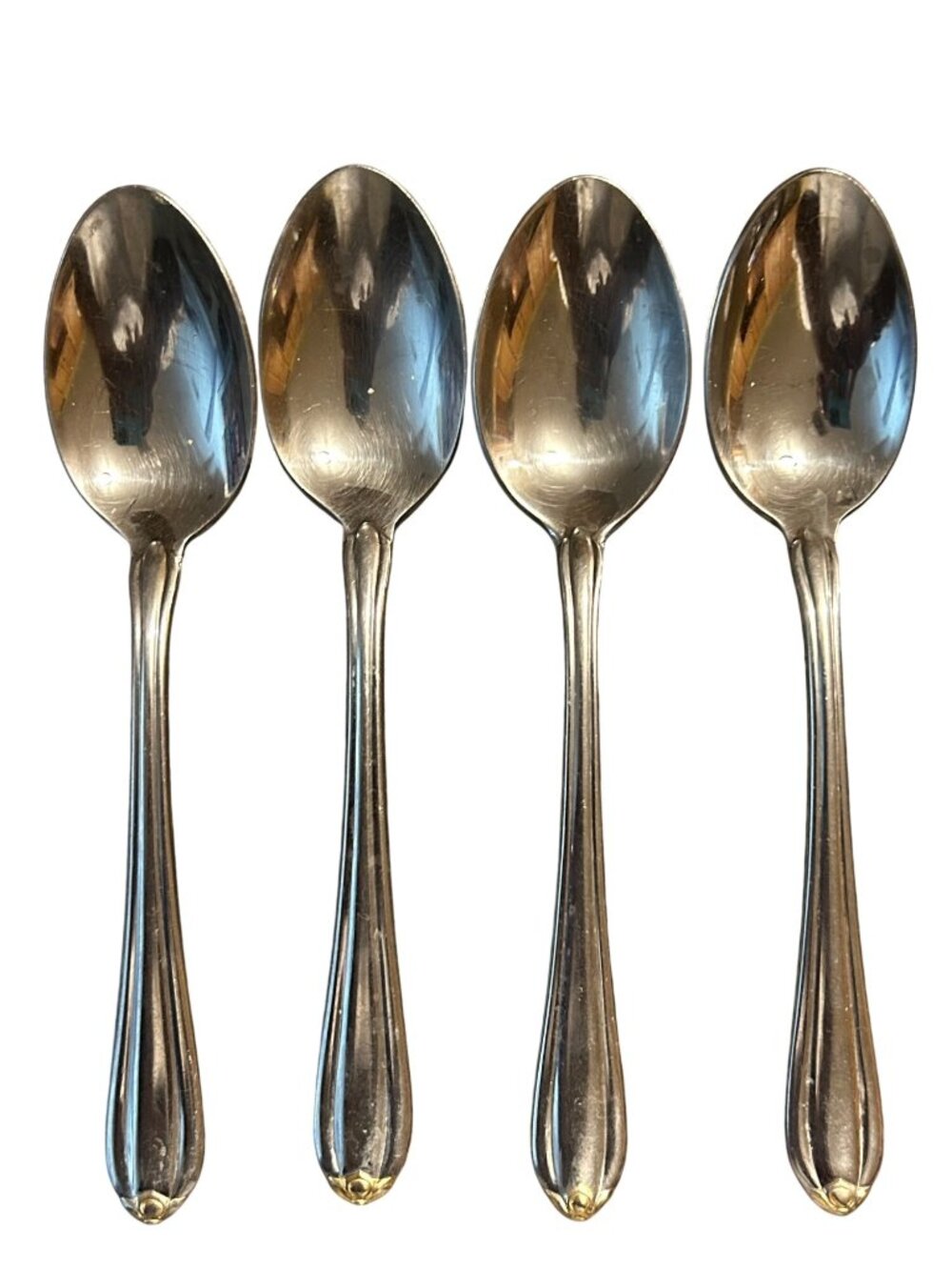 Gorham Silver Golden Melon Bud Tablespoons Stainless With Gold Accents Set Of 4